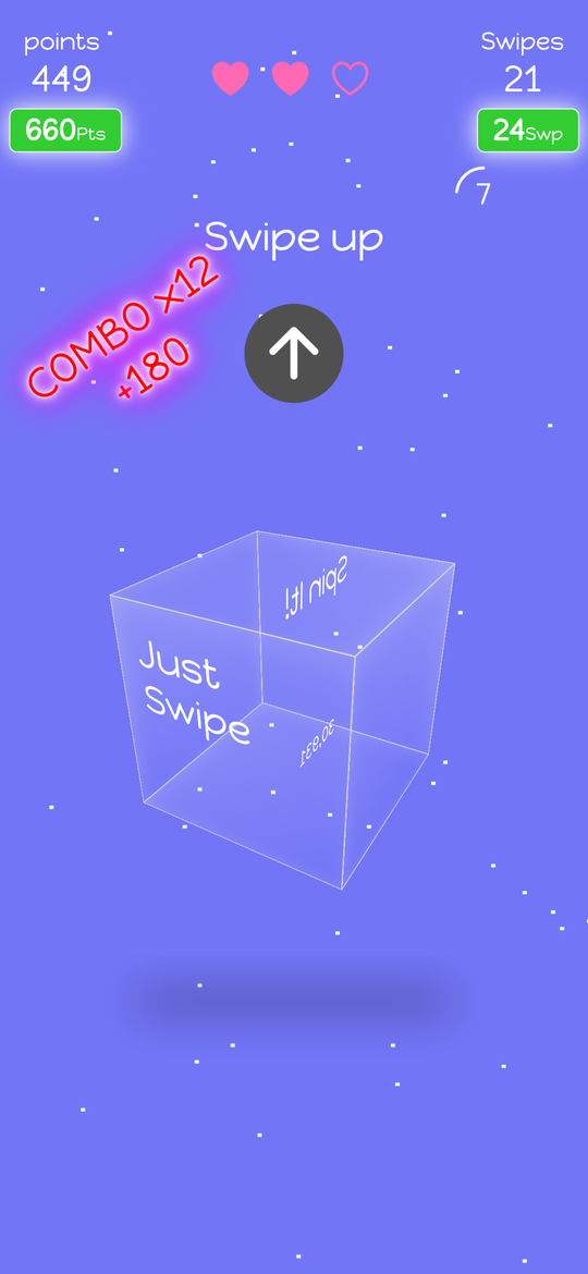 Combo x12 bonus during a Spin It! round, awarding plus 180 points